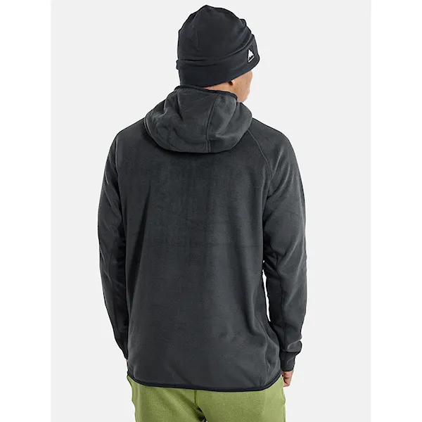 Technická mikina Burton Stockrun Warmest Hooded FZ Fleece true black 2024