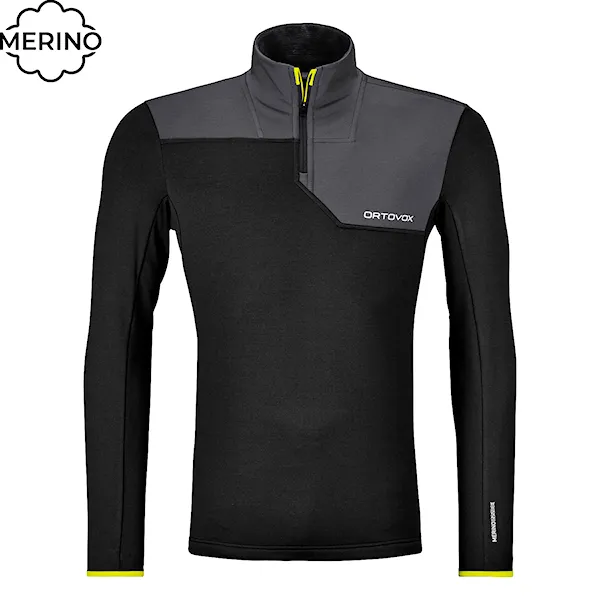 Technical Hoodie ORTOVOX Fleece Light Zip Neck black raven 2026