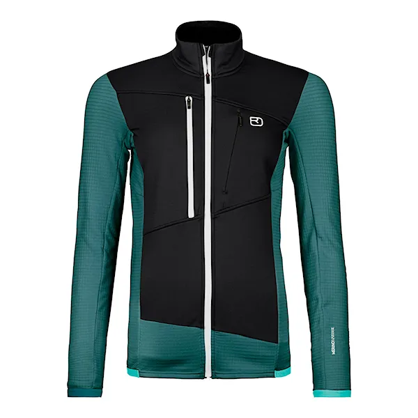 Technical Hoodie ORTOVOX Wms Fleece Grid Jacket dark arctic grey 2025