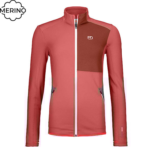 Technická mikina ORTOVOX Wms Fleece Jacket blush 2023