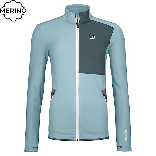 Technická mikina ORTOVOX Wms Fleece Jacket glacier grey 2026