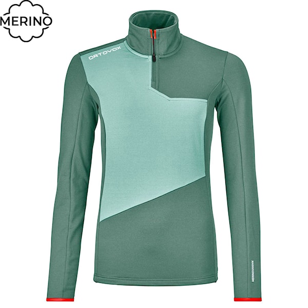 Technická mikina ORTOVOX Wms Fleece Light Zip Neck arctic grey 2025