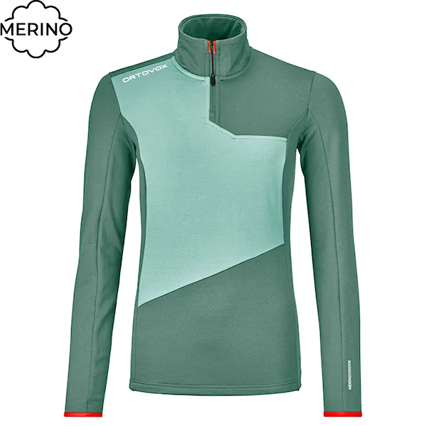 Technická mikina ORTOVOX Wms Fleece Light Zip Neck arctic grey 2025