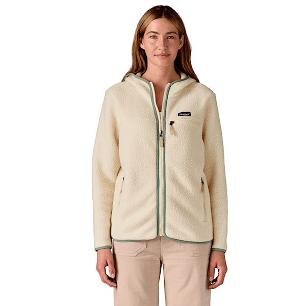 Technická mikina Patagonia W's Retro Pile Hoody natural w/ellwood green 2026