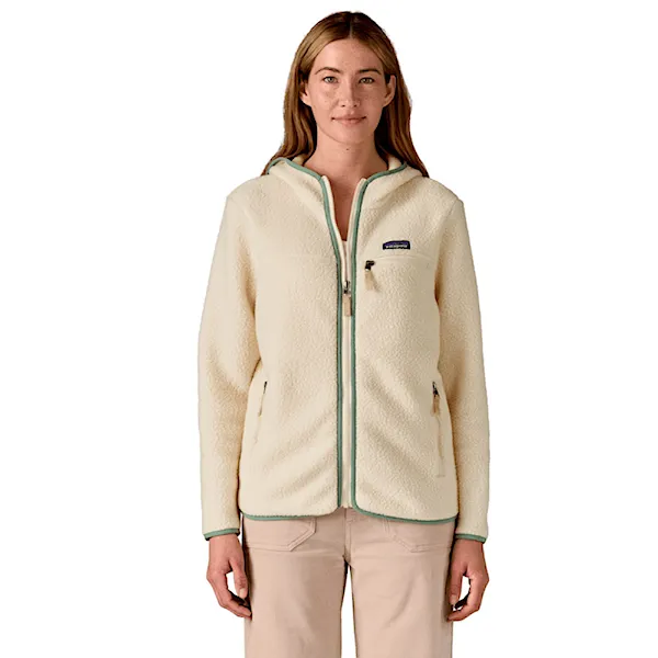 Technická mikina Patagonia W's Retro Pile Hoody natural w/ellwood green 2026