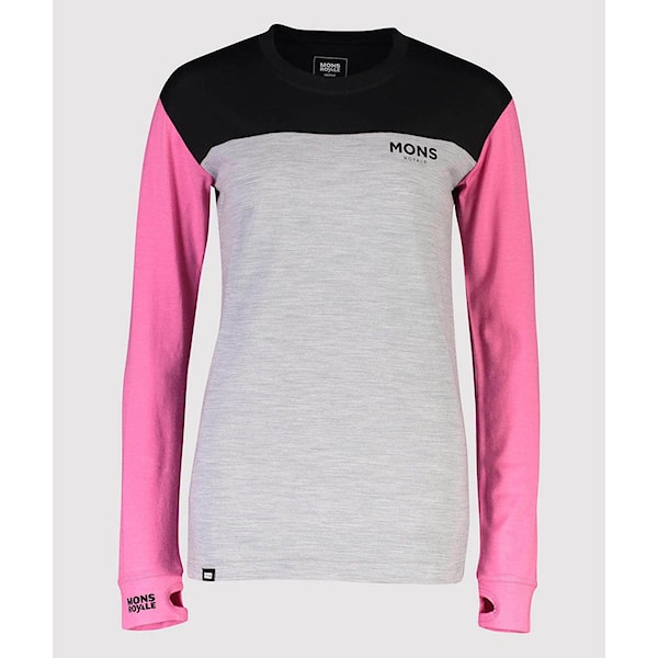 Tričko Mons Royale Wms Yotei Bf Tech Ls pink/black 2023