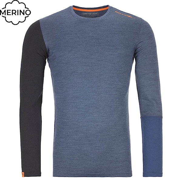 Tričko ORTOVOX 185 Rock'n'wool Long Sleeve night blue blend 2021
