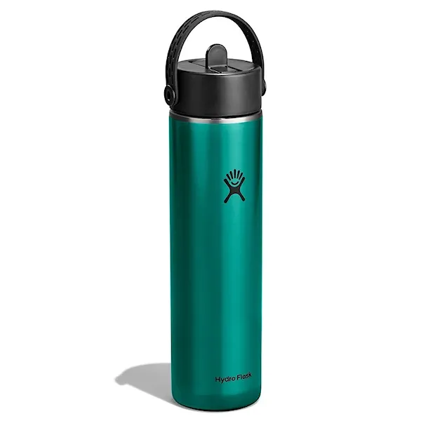 Termos Hydro Flask 24 oz Lightweight Wide Flex Straw Cap emerald green