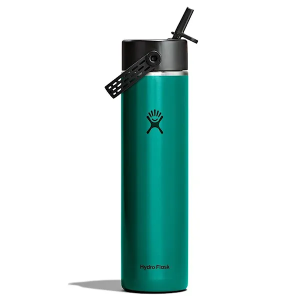 Termos Hydro Flask 24 oz Lightweight Wide Flex Straw Cap emerald green