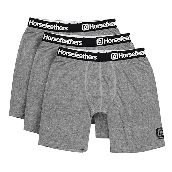 Trenírky Horsefeathers Dynasty Long 3 Pack heather grey