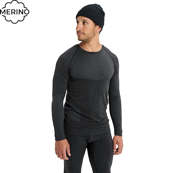 Tričko Burton [ak] Slokar Merino Base Layer Crew true black/grey cloud 2026