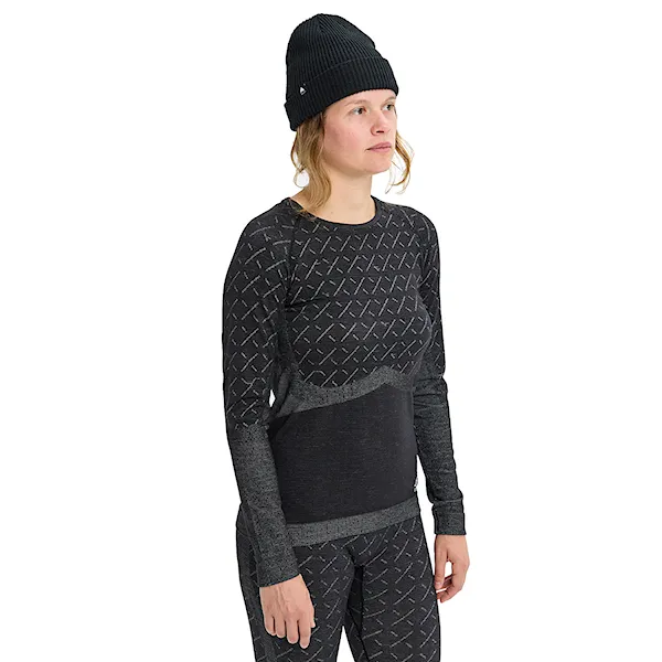 T-shirt Burton Wms [ak] Slokar Merino Crew true black/grey cloud 2026
