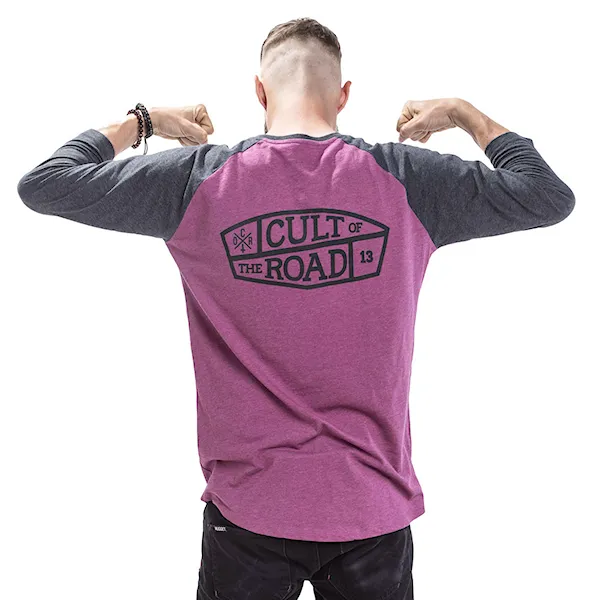 Tričko Cult of the Road Gas Raglan maroon 2019
