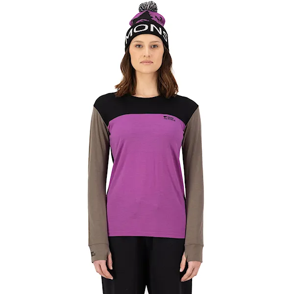 Tričko Mons Royale Wms Yotei Merino LS purple bolt/walnut/black 2026
