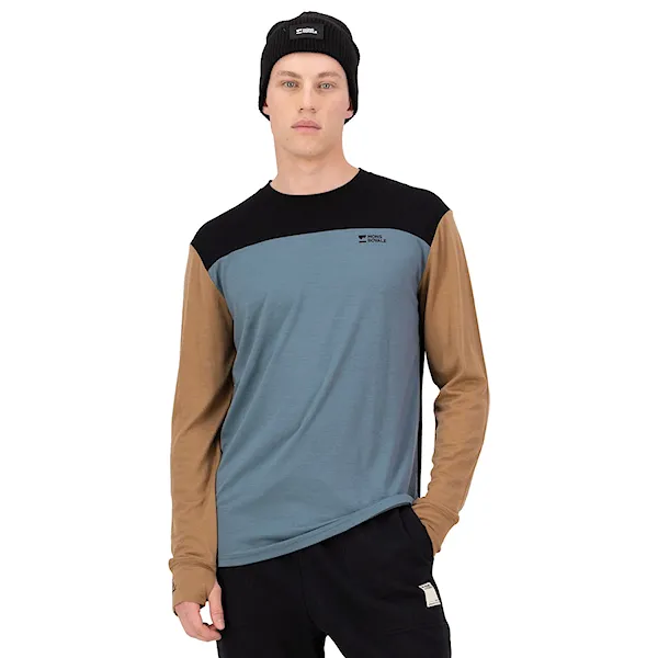 Tričko Mons Royale Yotei Merino LS goblin blue/toffee/black 2026