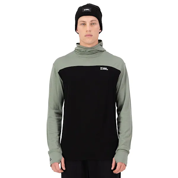 Tričko Mons Royale Yotei Merino Powder Hood LS willow/black 2026
