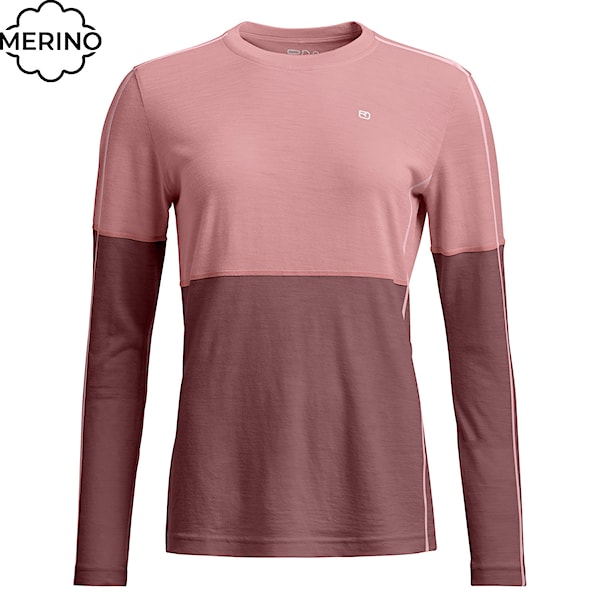 Tričko ORTOVOX Wms 185 Rock'n'wool Long Sleeve dusk rose 2026