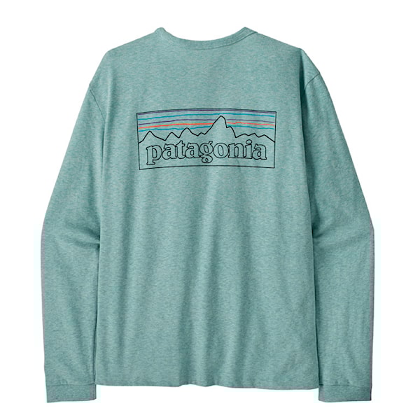 Tričko Patagonia W's L/S P-6 Logo Responsibili-Tee p-6 outline: vrtll blue 2025