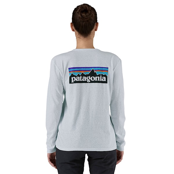 Tričko Patagonia W's L/S P-6 Logo Responsibili-Tee white 2025