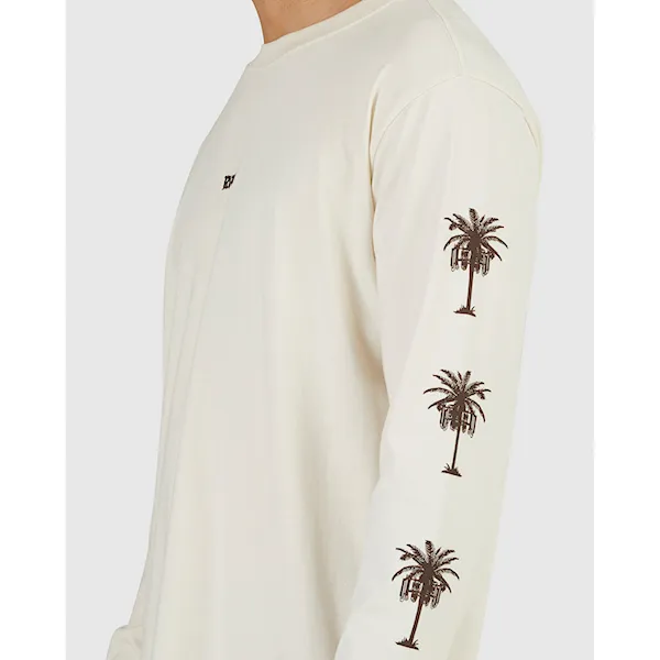 Tričko RVCA Radio Palms LS unbleached 2023