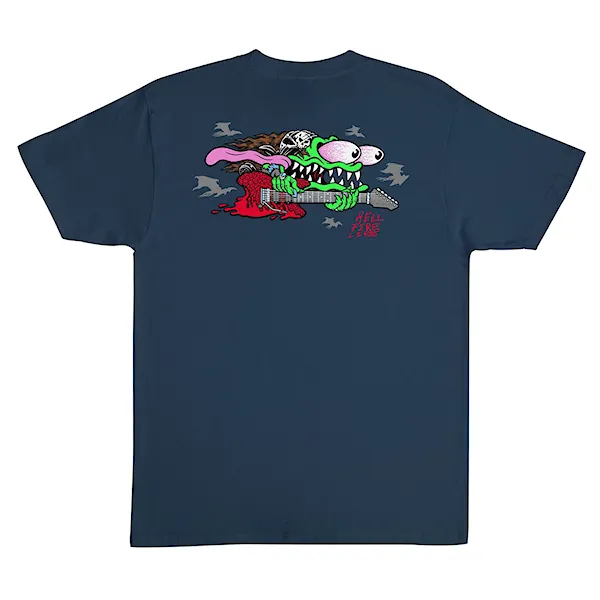 Tričko Santa Cruz Skateboards Stranger Things Eddie Slasher S/S Heavyweight blue dusk 2025