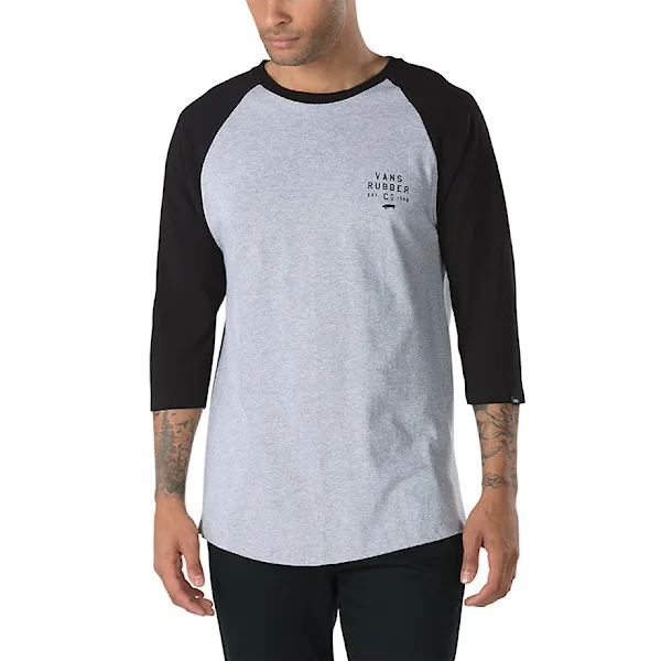 Tričko Vans Stacked Rubber Raglan heather grey/black 2018