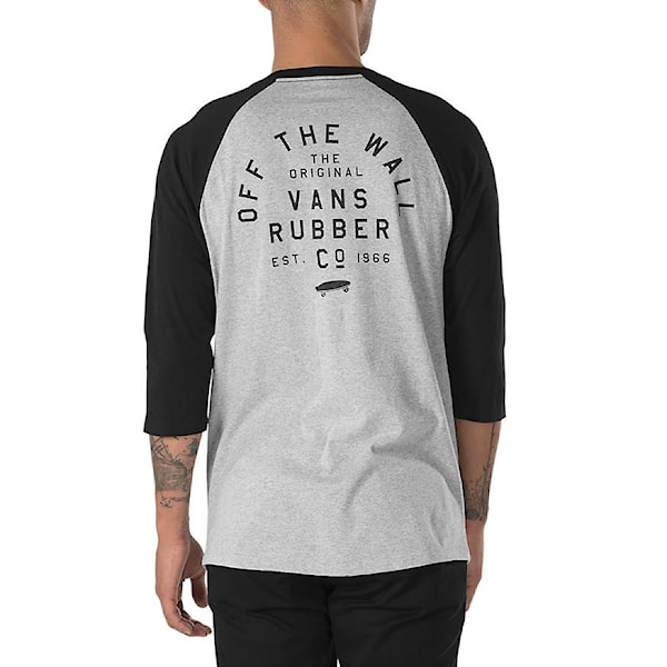 Tričko Vans Stacked Rubber Raglan heather grey/black 2018