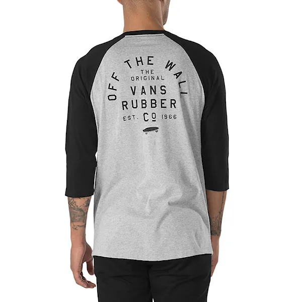 Tričko Vans Stacked Rubber Raglan heather grey/black 2018