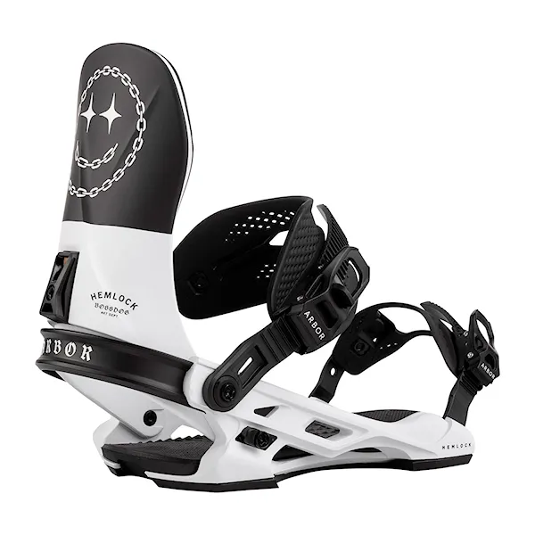 Vázání na snowboard Arbor Hemlock white/black/boss dog 2025