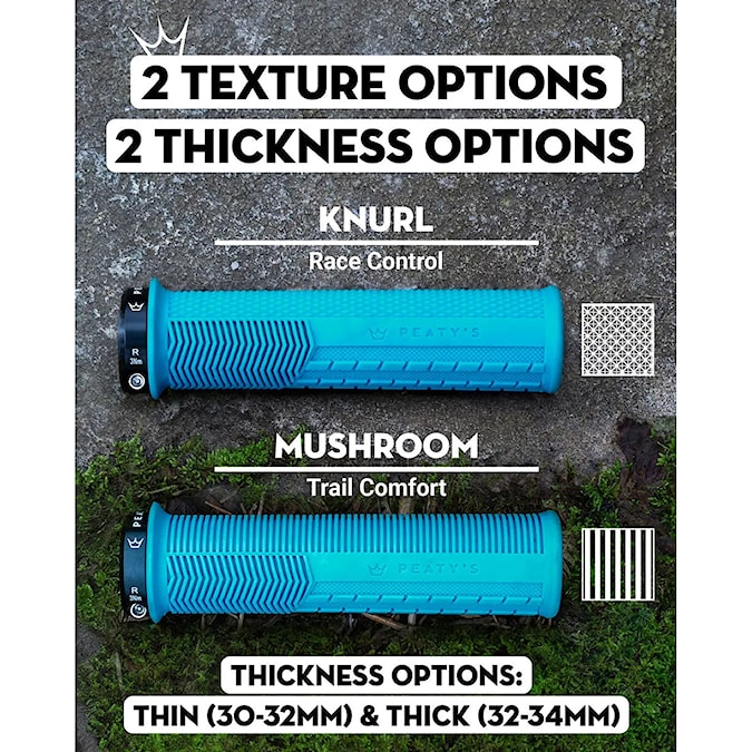 Bike gripy Peaty's Monarch Knurl Thin gum