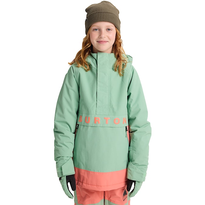 Kurtka snowboardowa Burton Kids Frostner Anorak soft sage/peach echo 2026