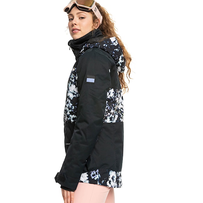 Snowboard Jacket Roxy Presence Parka true black black flowers 2023
