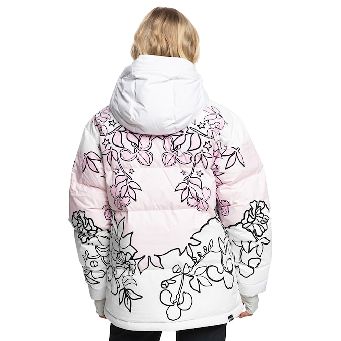 Bunda na snowboard Roxy X Rowley Puffer bright white laurel floral 2024