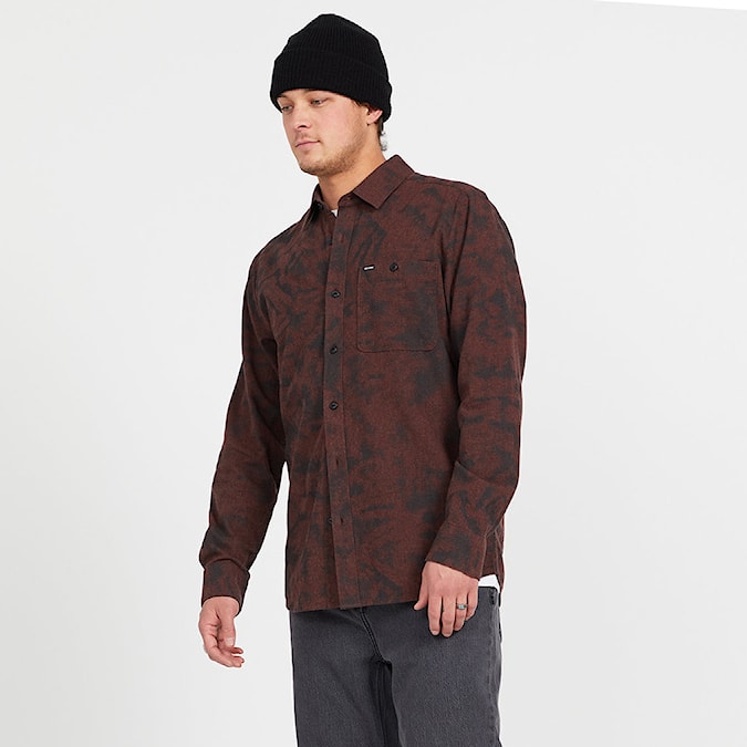 Košile Volcom Tie Dye Flannel LS mahogany 2022