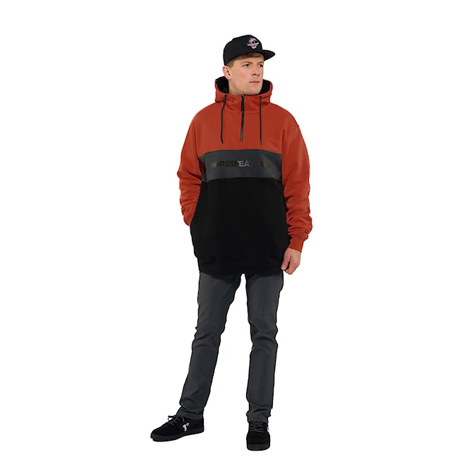 Mikina Horsefeathers Fulton ginger/black 2025