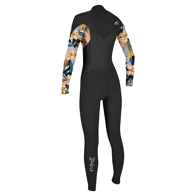 Wetsuit O'Neill Girls Epic 4/3 Chest Zip Full black/demi floral 2023