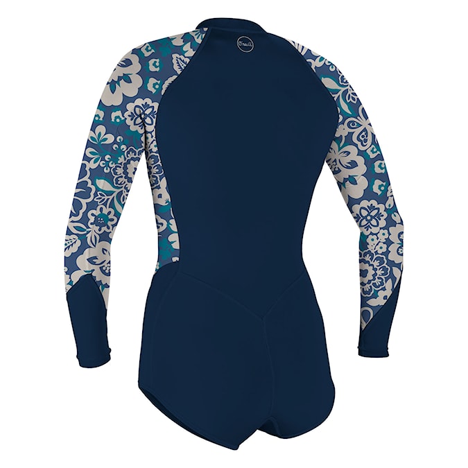 Wetsuit O'Neill Wms Bahia 2/1 Front Zip L/S Short Spring french navy/christina floral 2023