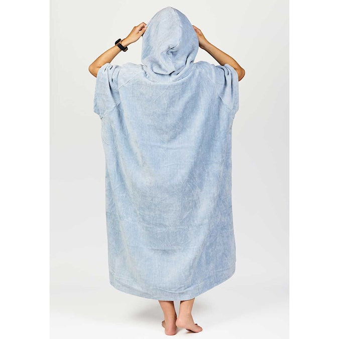 Ponczo After Jacquard bleached blue