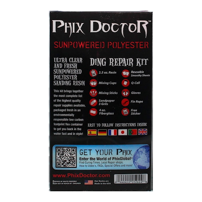 Surfboard Repair Kit Phix Doctor Epoxy & Polyester Kit - 2.5 Oz - Sunpowered