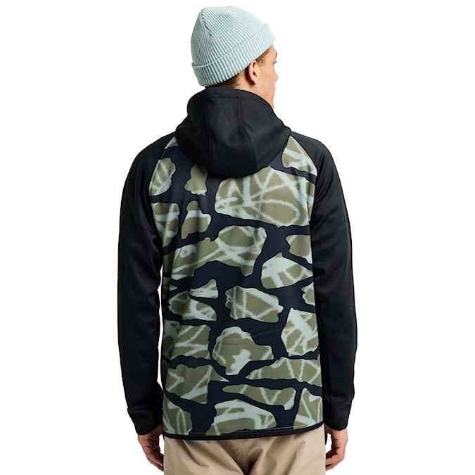 Technická mikina Burton Crown Weatherproof PO graffiti camo/true black 2026