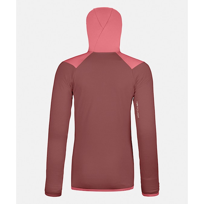 Technical Hoodie ORTOVOX Wms Fleece Grid Hoody mountain rose 2025