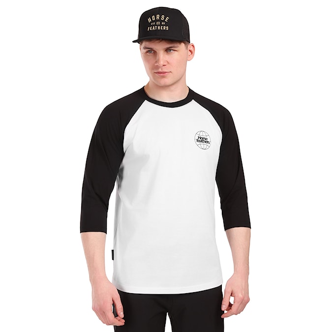 Tričko Horsefeathers Global Raglan white/black 2026