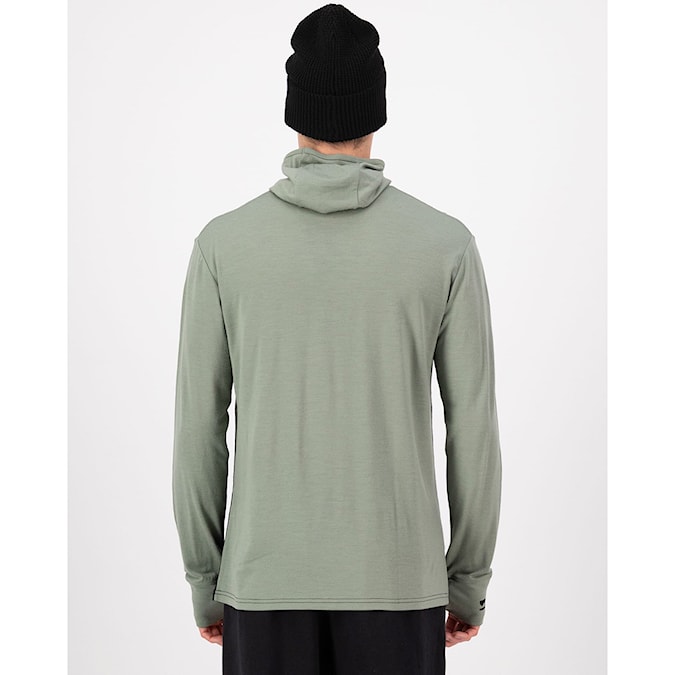 Tričko Mons Royale Yotei Merino Powder Hood LS willow/black 2026