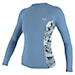 Lycra O'Neill Wms Side Print L/S Rash fade denim/palmen to tropical 2025