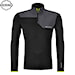 Technical Hoodie ORTOVOX Fleece Light Zip Neck black raven 2025