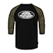 Tričko Horsefeathers Dynamo Raglan black/burnt olive 2025