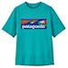 Lycra Patagonia K's Capilene Silkweight T-Shirt boardshort logo: subtidal blue 2024