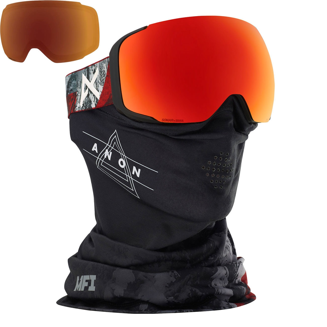 Snowboard Goggles Anon M2 MFI W/Spare red planet | sonar red+sonar