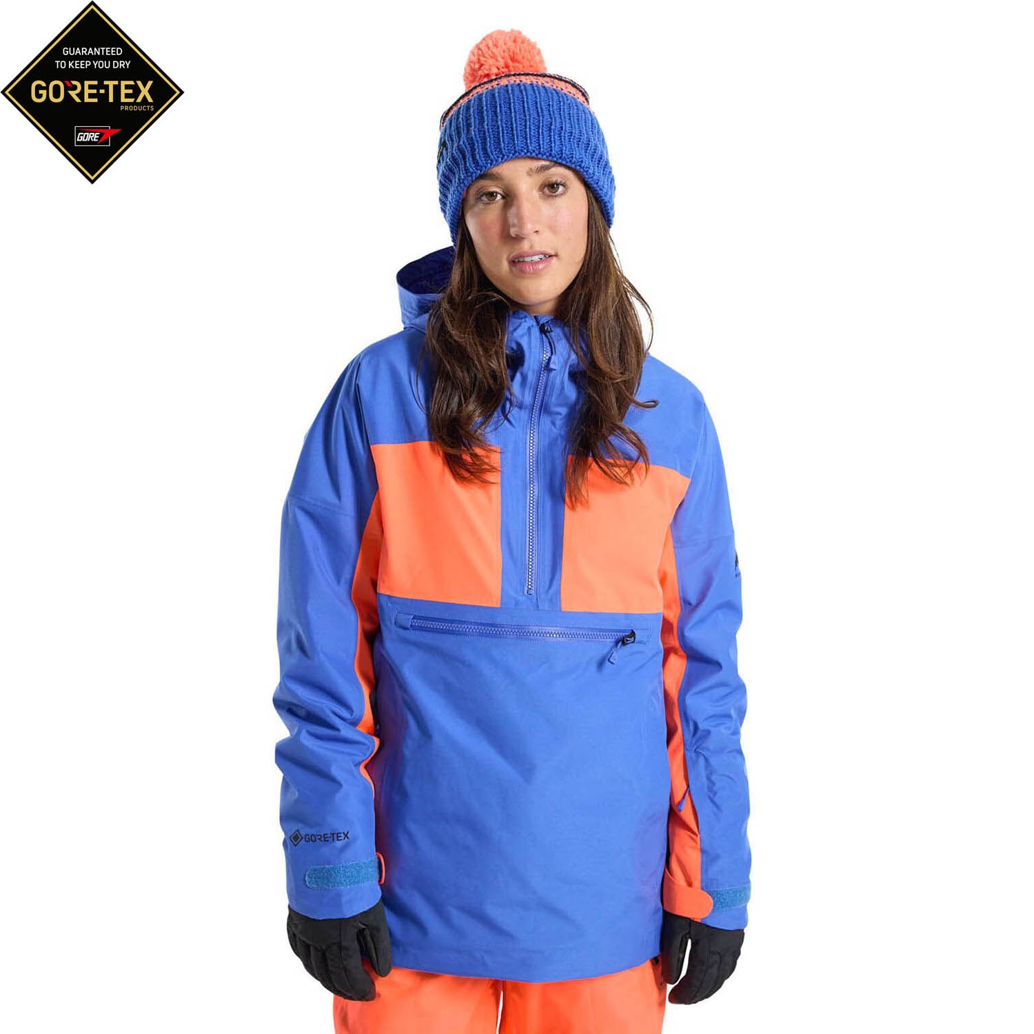 Snowboard Jacket Burton Wms Anorak amparo blue/tetra orange | Snowboard Zezula