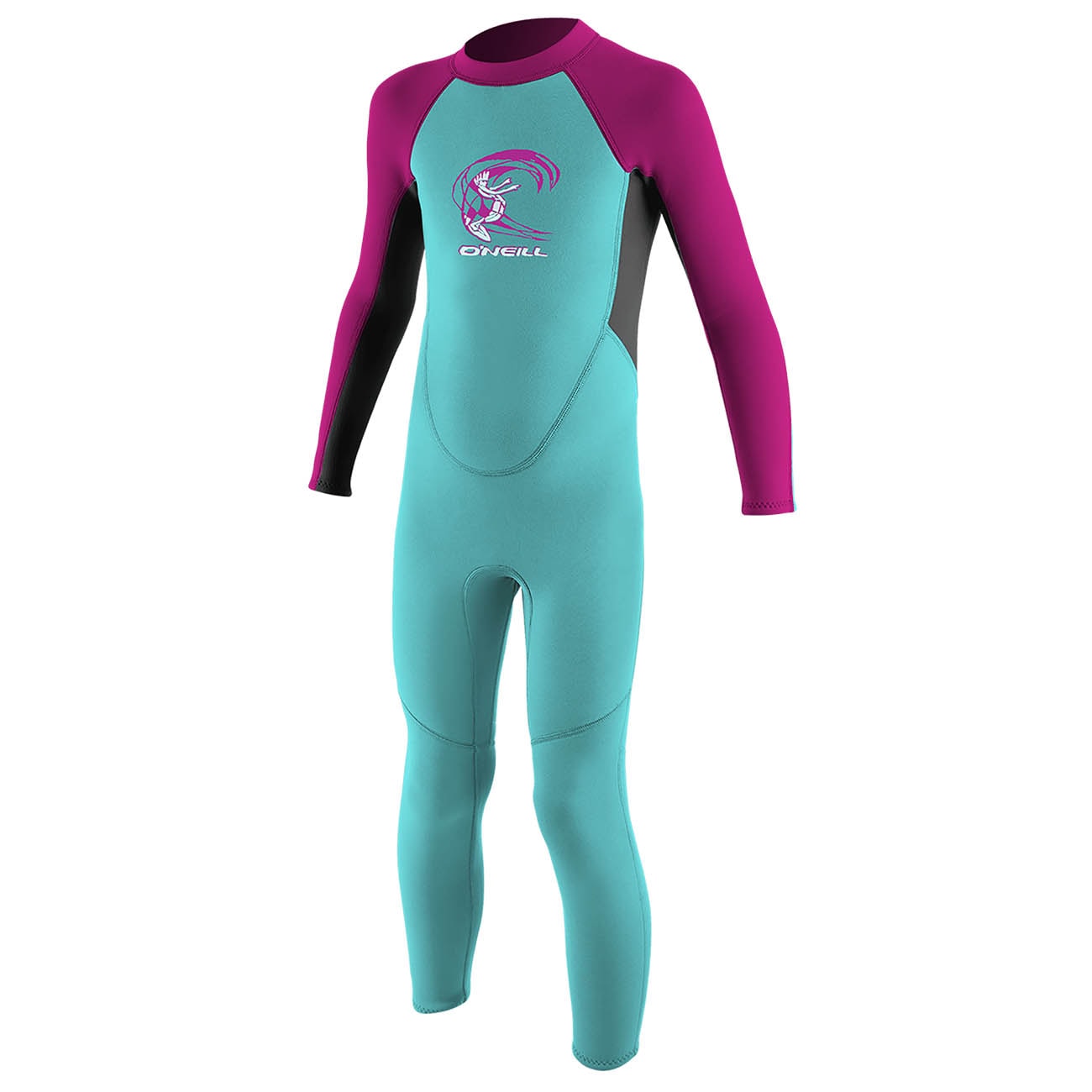 Neoprén O'Neill Toddler Reactor Girls II 2 mm Back Zip Full light aqua/graphite/berry